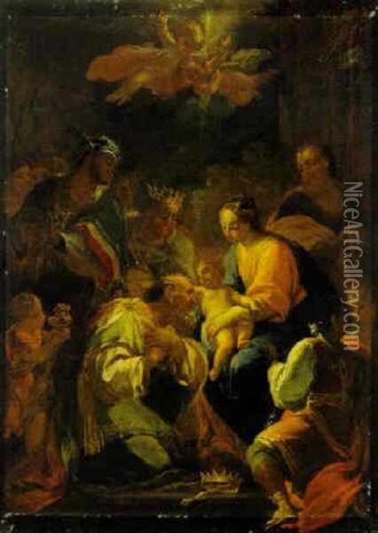 The Adoration Of The Magi Oil Painting - Giacomo del Po