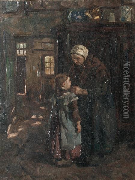 'granny's Care' Oil Painting - John Patrick Downie