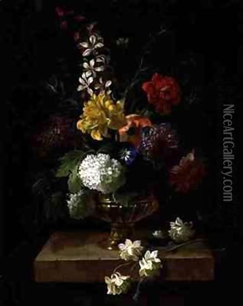 Still Life of Flowers in an Urn Oil Painting - Giovanni Boggi