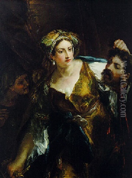 Judith With The Head Of Holofernes Oil Painting - Ludovico Stern