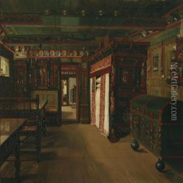 Interior From A Farmhouse Oil Painting - Josef Theodor Hansen