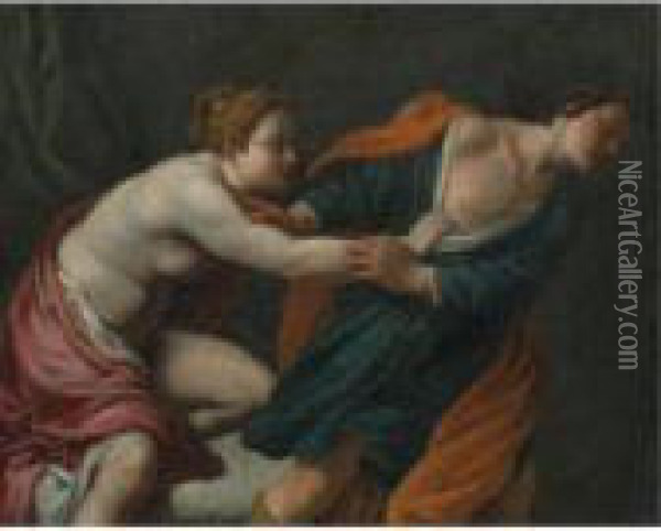 Joseph And Potiphar's Wife Oil Painting - Guido Reni