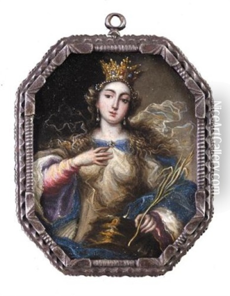 Saint Catherine Oil Painting - Francisco Rizzi
