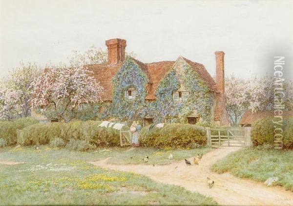 Buckinghamshire House At Penn Street Oil Painting - Helen Mary Elizabeth Allingham