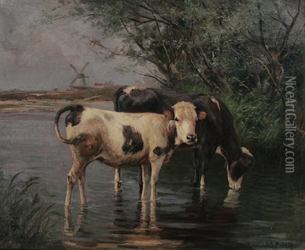 Unter Den Weiden Oil Painting - Johann Daniel Holz