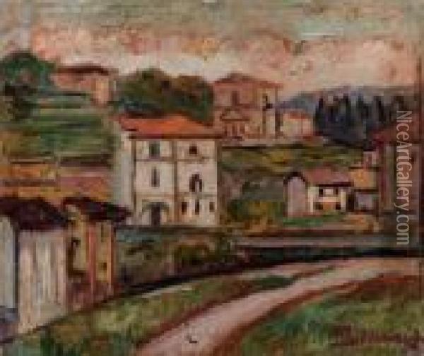 Paesaggio - (c. 1930) Oil Painting - Piero Marussig