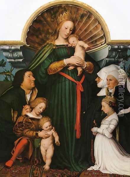 Meyer Madonna Oil Painting - Hans Holbein the Younger