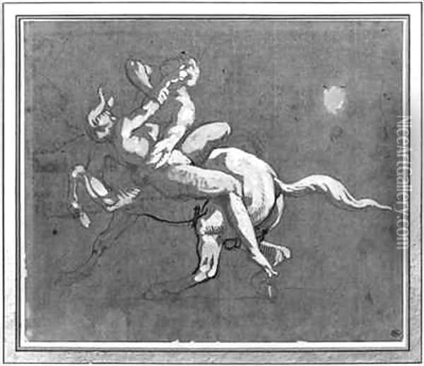 Centaur kidnapping a nymph Oil Painting - Theodore Gericault
