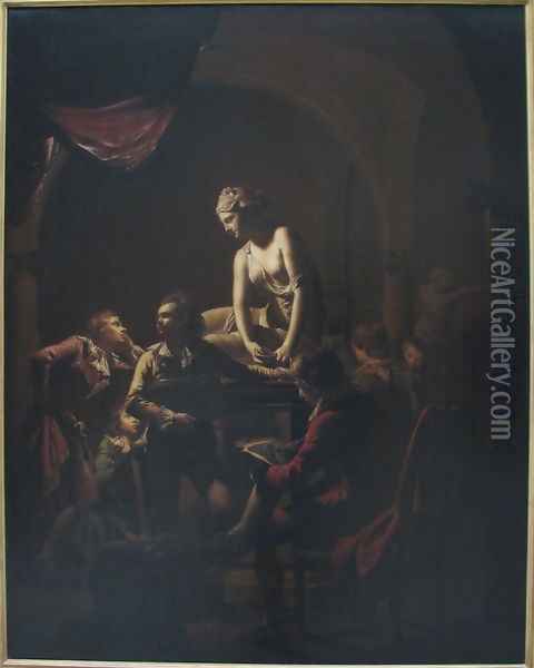 Academy by Lamplight Oil Painting - Joseph Wright