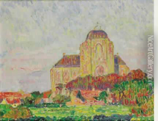 Eglise Dans Un Paysage. Oil Painting - Theo van Rysselberghe