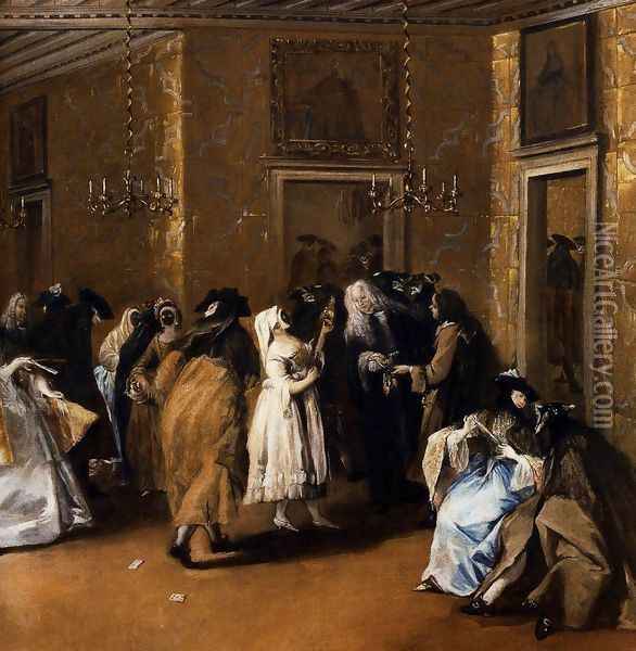 Il Ridotto (The Foyer) Oil Painting - Francesco Guardi