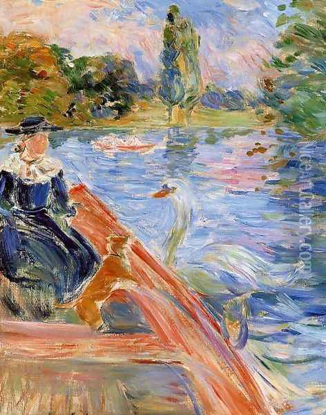 Boating On The Lake Oil Painting - Berthe Morisot