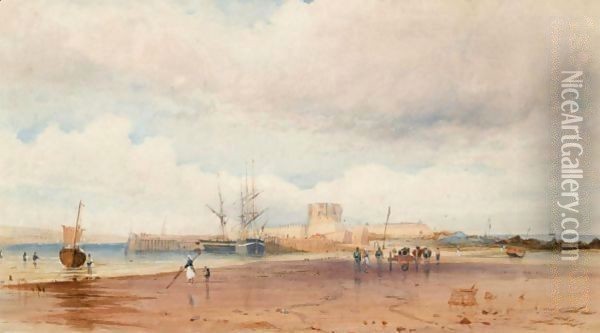 Fort St. Aubyn, Jersey Oil Painting - Alexandre T. Francia