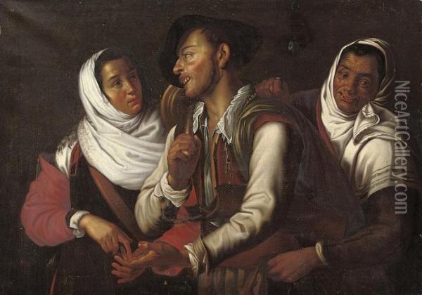 The Fortune Teller Oil Painting - Aubin Vouet