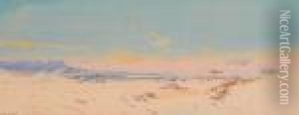 A Desert View Oil Painting - Augustus Osborne Lamplough