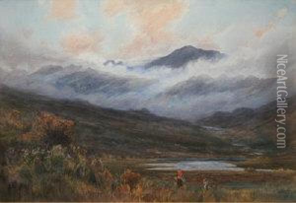 West Of Ireland Landscape Oil Painting - James A.H. Jameson