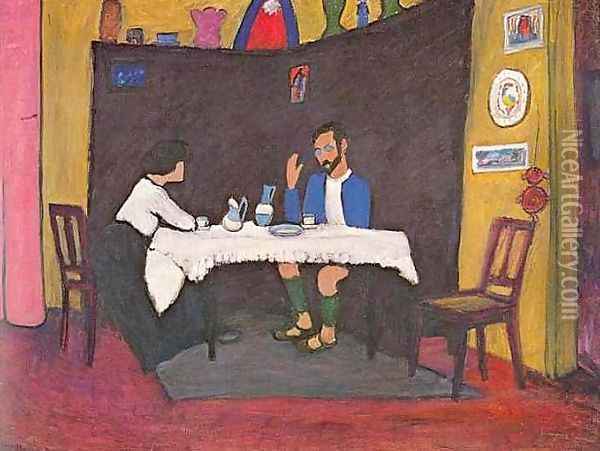 Kandinsky and Erma Bossi Oil Painting - Gabriele Munter