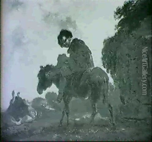 Boy On Mule Oil Painting - Eugenio Lucas Velazquez