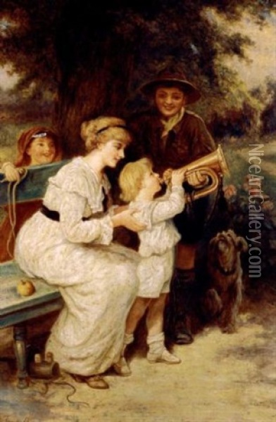 The Little Bugle Boy Oil Painting - Frederick Morgan