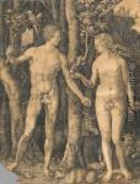 Adam And Eve Oil Painting - Albrecht Durer