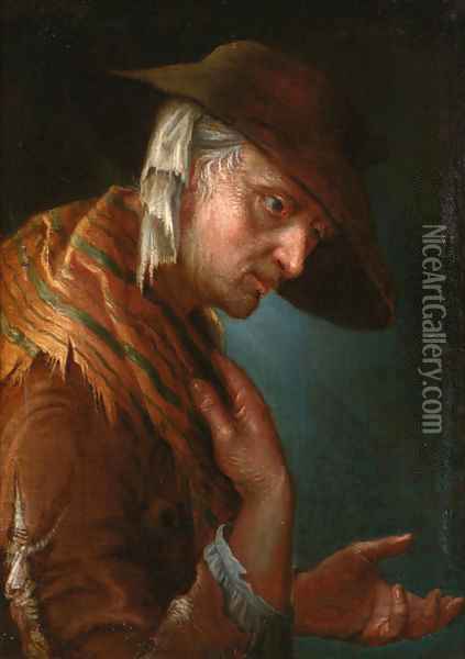 A beggarwoman Oil Painting - Giuseppe Nogari