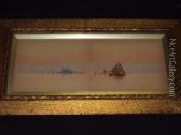 'venetian Fishing Boats On The Lagoons' Oil Painting - Augustus Osborne Lamplough