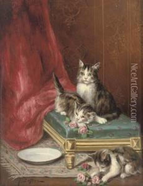 Up To Mischief Oil Painting - Jules Leroy