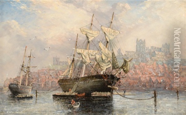 Sylvan In Whitby Harbour Oil Painting - Richard Weatherill