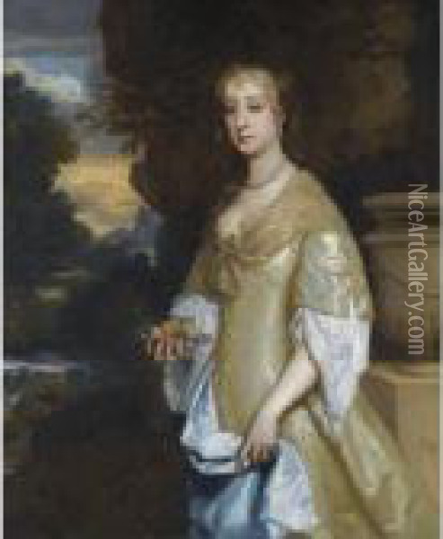 Portrait Of The Hon. Frances Bard (c.1646-1708) Oil Painting - Sir Peter Lely