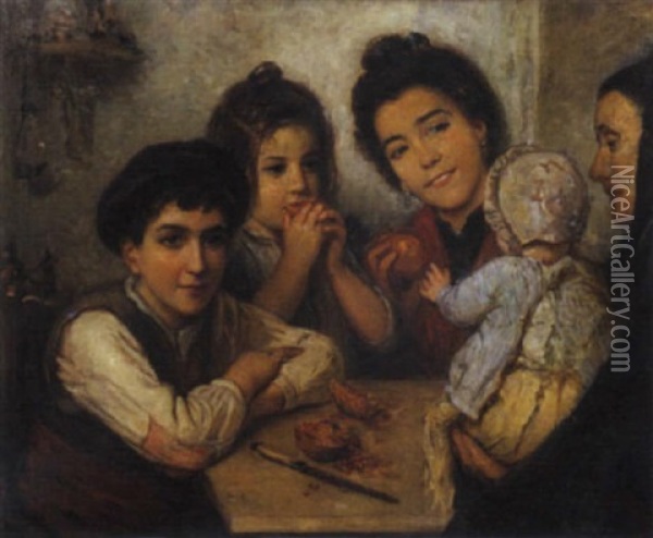 In Famiglia, 1902 Oil Painting - Felix Stone Moscheles