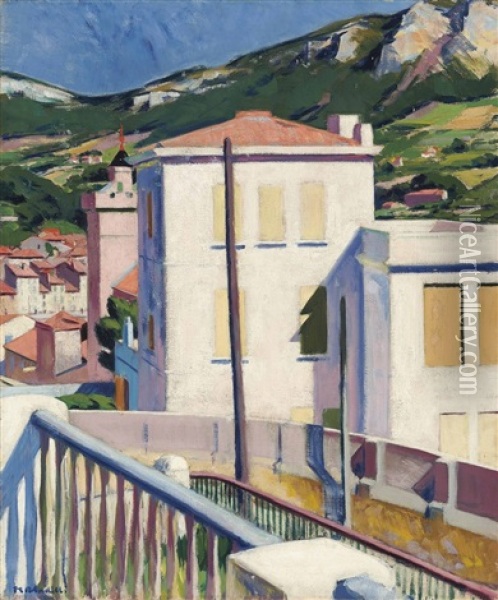 The White Villa, Cassis Oil Painting - Francis Campbell Boileau Cadell