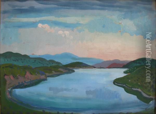 Mountain Lake Oil Painting - James Dickson Innes