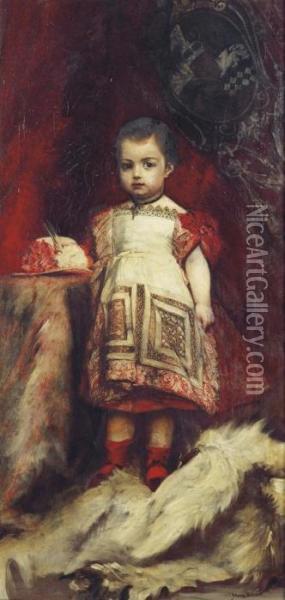 Portrait Of Gottfried Prince Zu Hohenlohe Schillingsfurst As A Boy Oil Painting - Hans Makart
