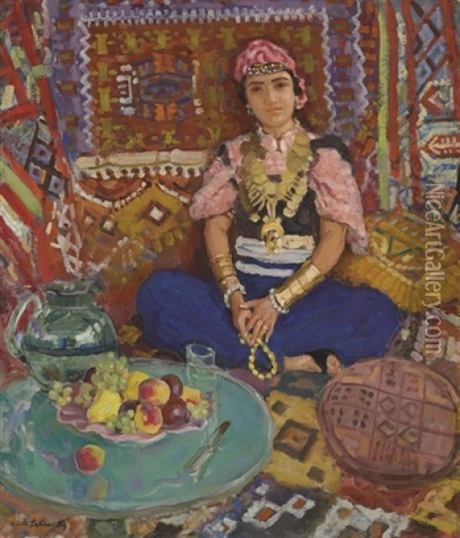 In The Turkish Pavilion Oil Painting - Arnold Borisovich Lakhovsky