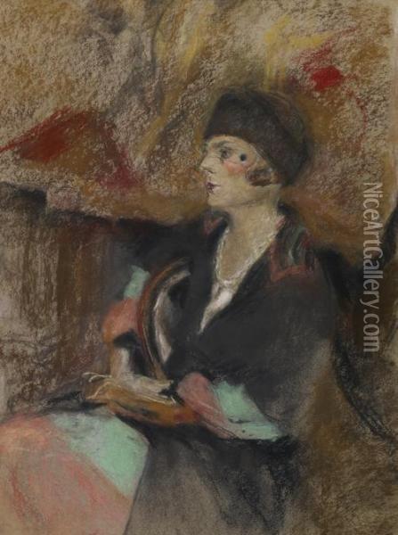 Portrait De Femme Assise (annette Salomon) Oil Painting - Jean-Edouard Vuillard