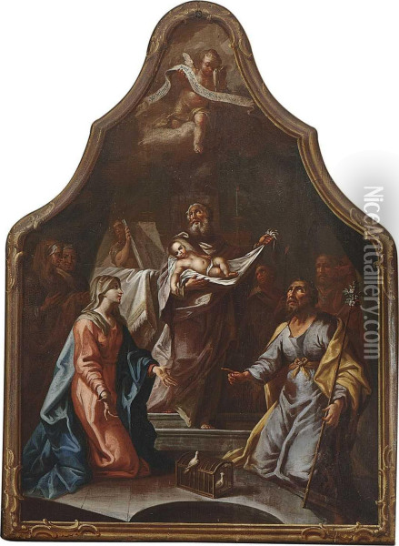 Prozessionstafel - Darbringung Jesu Im Tempel Oil Painting - Gottfried Bernhard Goetz