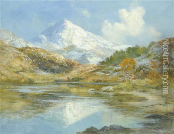 A View Of Ben Stack And Surrounding Mountains Oil Painting - J.A. Henderson Tarbet