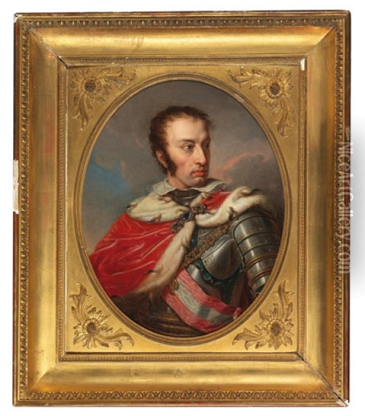 Portrait Of Field Marshal Archduke Charles Of Austria-teschen Oil Painting - Johann Baptist Lampi the Younger