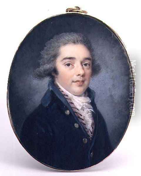 Portrait of a Young Man, c.1790 Oil Painting - Augustin Ritt