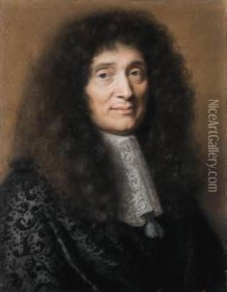 Portrait Of Simon Arnauld, Marquis De Pomponne Oil Painting - Robert Nanteuil