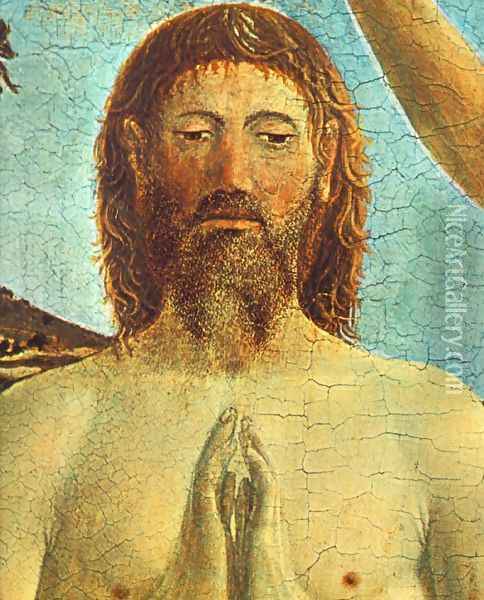 Baptism of Christ (detail-2) 1448-50 Oil Painting - Piero della Francesca