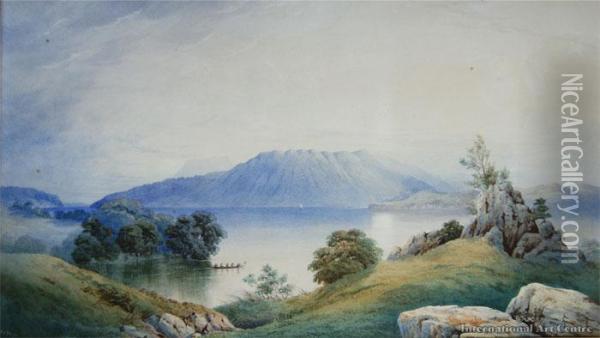 Lake Tarawera From Wairoa Oil Painting - John Barr Clarke Hoyte