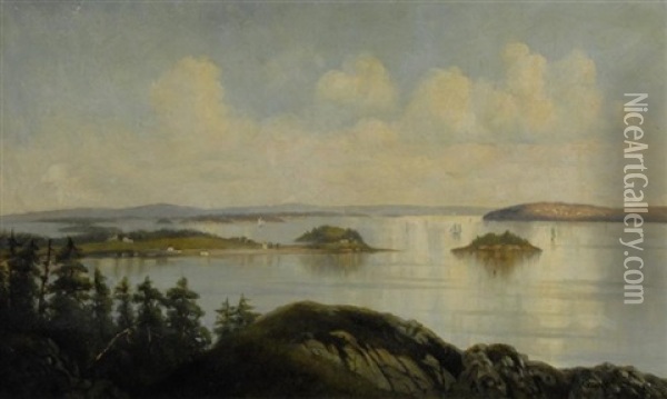 Coastal View Oil Painting - Annie Cornelia Shaw