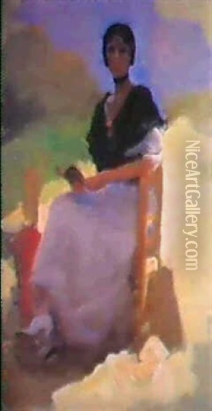 Mujer Sentada Oil Painting - Cecilio Pla