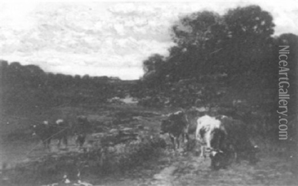 Cows At The River Oil Painting - George Arthur Hays