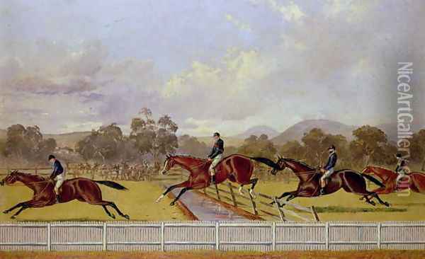 A Steeplechase Oil Painting - Henry Thomas Alken