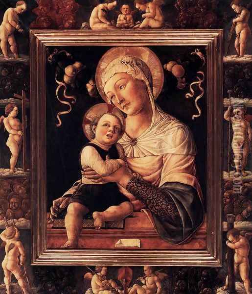 Madonna and Child in Painted Frame Oil Painting - Lazzaro Bastiani