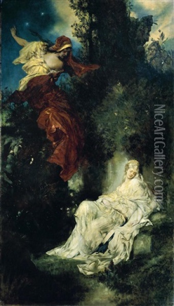 Das Schlafende Schneewittchen (the Sleeping Snow White) Oil Painting - Hans Makart