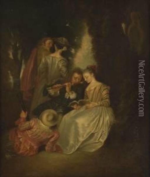 Scena Galante Oil Painting - Watteau, Jean Antoine