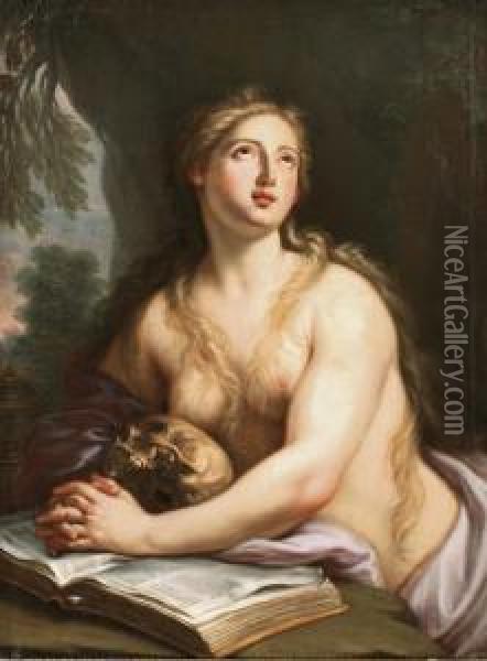 The Penitent Saint Mary Magdalene Oil Painting - Girolamo Pesci